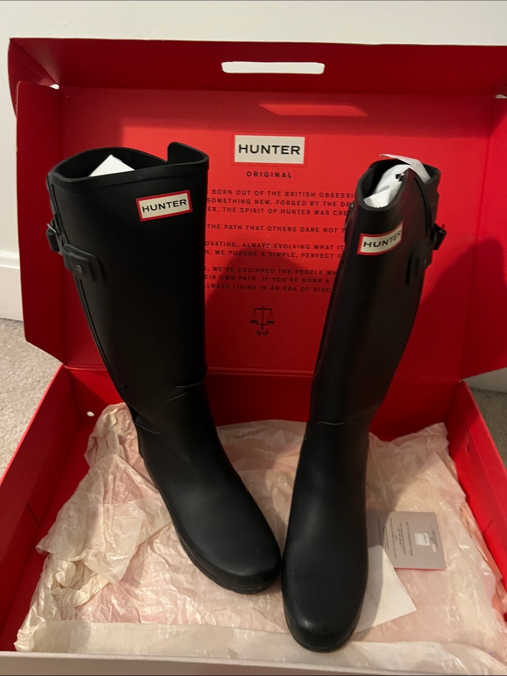Hunter Tall Matte Black Women's Rain Boots